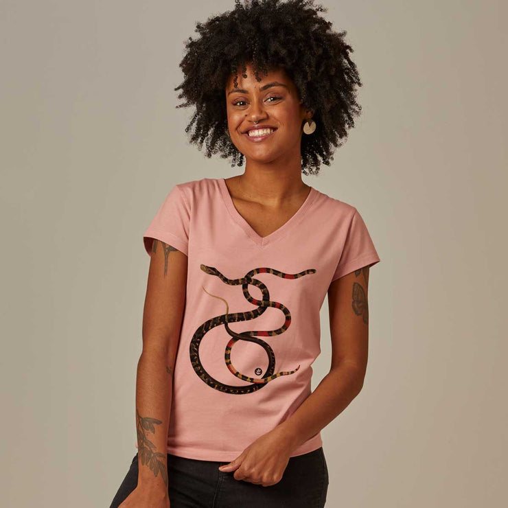 Women's V-neck T-shirt - Snakes