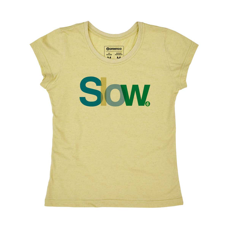 Recycled Polyester + Linen Women's T-shirt - Slow