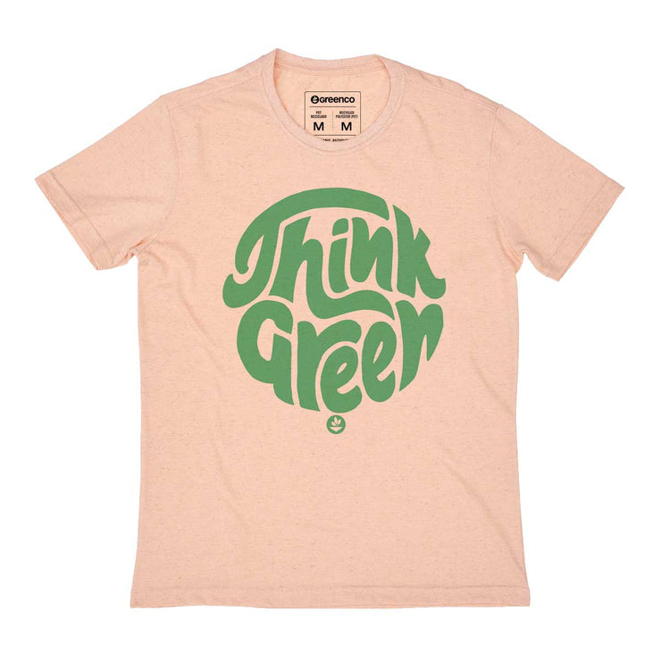 Recycled Polyester + Linen Men's T-shirt - Think Green