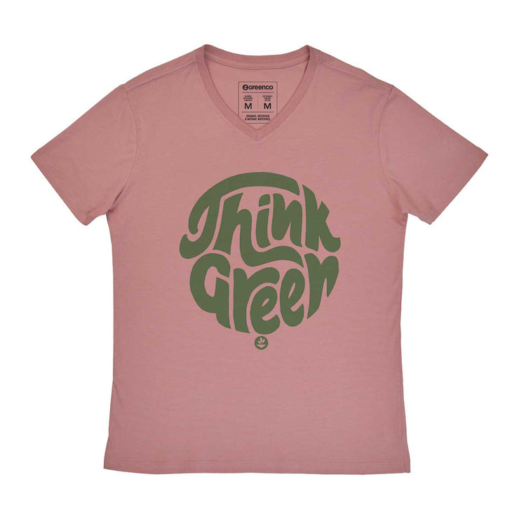 Men's V-neck T-shirt - Think Green
