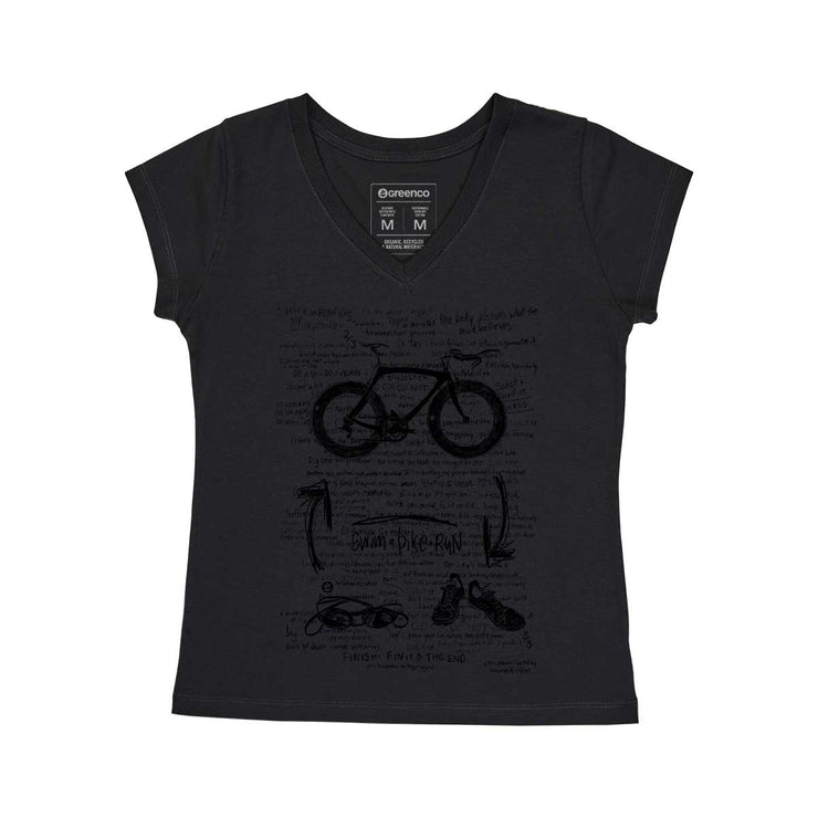 Women's V-neck T-shirt - Triathlon