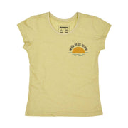 Recycled Polyester + Linen Women's T-shirt - Um Pôr de Sol na Praia