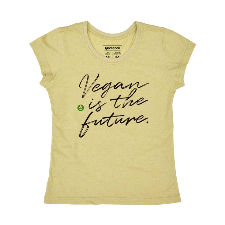Recycled Polyester + Linen Women's T-shirt - Vegan Is The Future