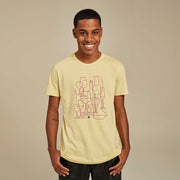 Recycled Polyester + Linen Men's T-shirt - Graphic Wine