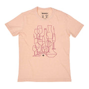 Recycled Polyester + Linen Men's T-shirt - Graphic Wine