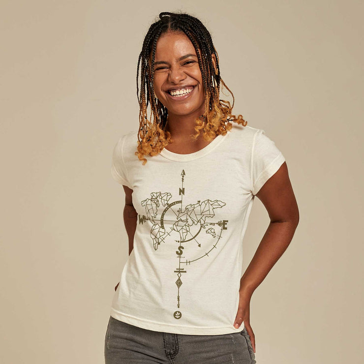 Recycled Polyester + Linen Women's T-shirt - Wanderlust