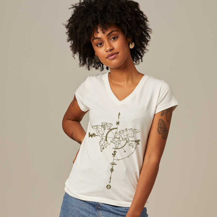 Women's V-neck T-shirt - Wanderlust