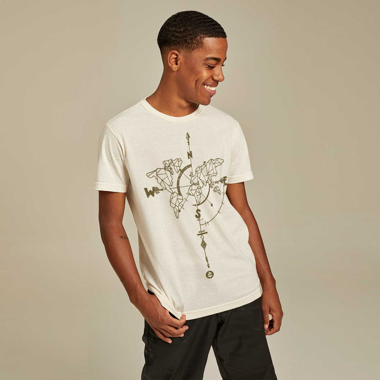 Recycled Polyester + Linen Men's T-shirt - Wanderlust