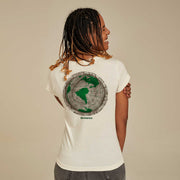 Recycled Polyester + Linen Women's T-shirt - Green Wood World
