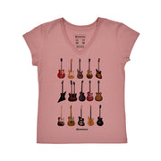 Women's V-neck T-shirt - Guitar Types