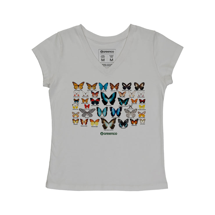 Women's V-neck T-shirt - Butterflies